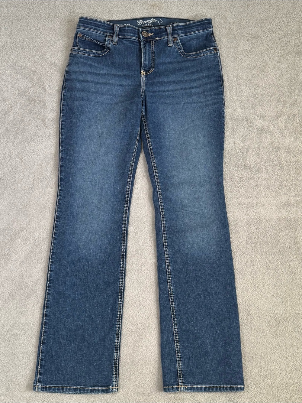 Wrangler Q-Baby Ultimate Riding Jeans Womens 30/9 X 32 Blue Bootcut Stretch